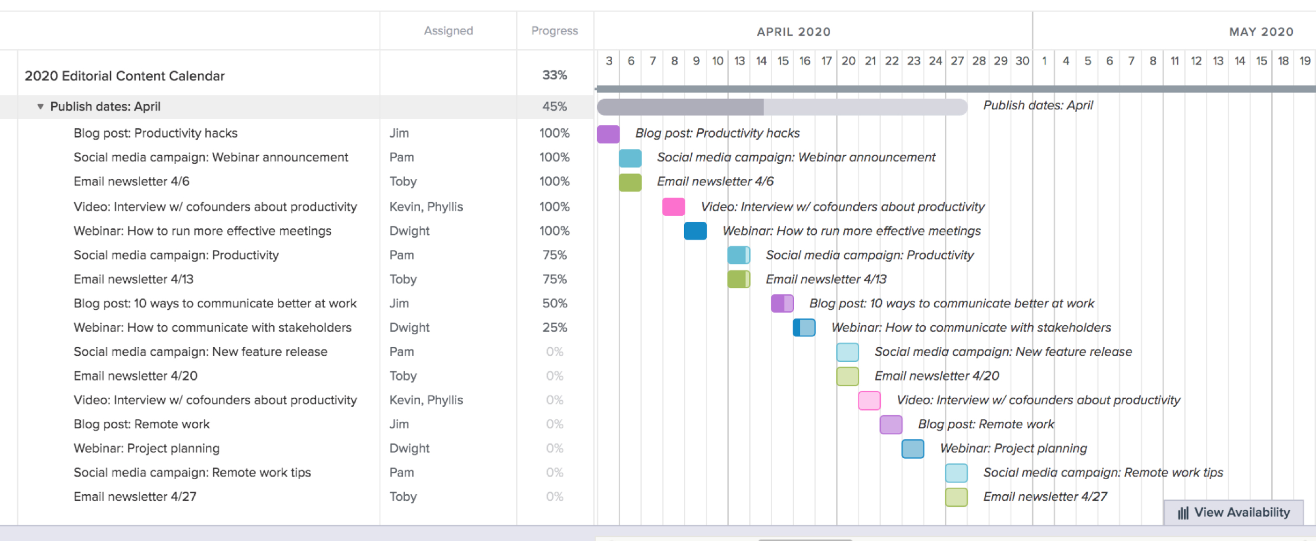Content Calendar Template & Examples TeamGantt